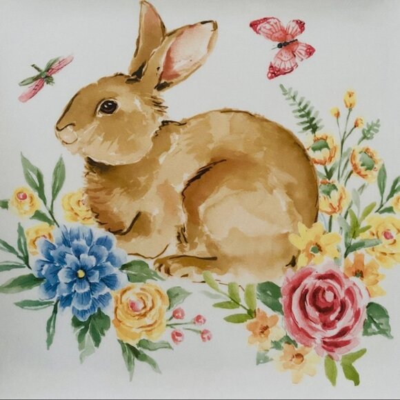 NEW Happy Easter Ceramic Easter Bunny Serving Dish Plate - Picture 4 of 4